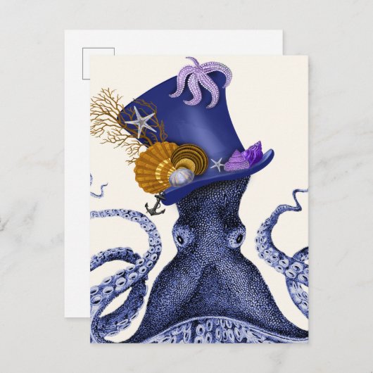 ハット付き航海のタコ ポストカード (正面/裏面)