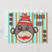 ハット熱狂するソックモンキーサンキューハガキ ポストカード (正面/裏面)