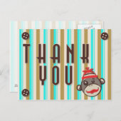 ハット熱狂するソックモンキーサンキューハガキ ポストカード (正面/裏面)