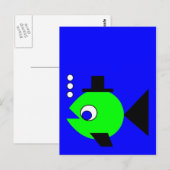 ハット魚の泡立て ポストカード (正面/裏面)