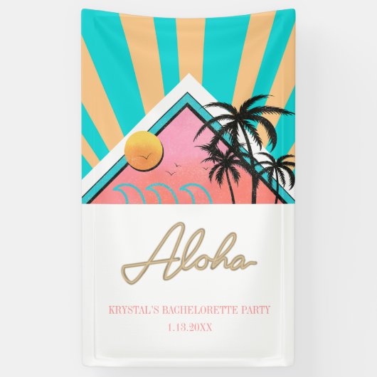 ハット トロピカル ビーチ バチェロレッテ パーティー ネオン 横断幕 (縦)
