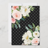 ハット&ヒールダービーブラックピンクブライダルシャワーフローラ 招待状 (裏面)