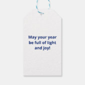 ハッパーソナライズされたピーハヌカー(ユダヤ教の祭り)(ユダヤ教)メノラー ギフトタグ (裏面)