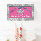 ハッパーソナライズされたピー100th誕生日バナー 横断幕 (インサイチュ)