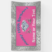 ハッパーソナライズされたピー100th誕生日バナー 横断幕 (縦)