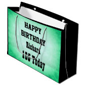 ハッパーソナライズされたピー105番目の誕生日デザイン ラージペーパーバッグ (正面アングル)