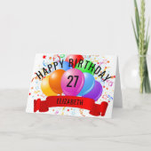 ハッパーソナライズされたピー27誕生日 カード (正面)