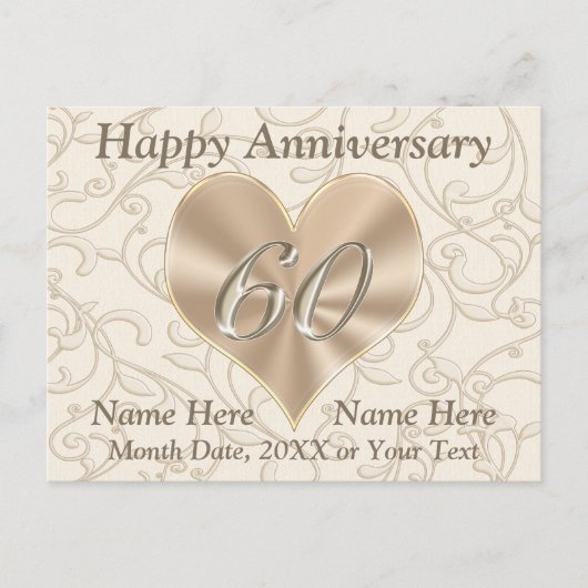 ハッパーソナライズされたピー60周年記念ポストカード ポストカード (正面)