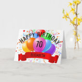 ハッパーソナライズされたピー70誕生日 カード (黄色い花)