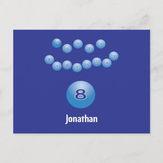 ハッパーソナライズされたピー8誕生日バウンド球 ポストカード (正面)