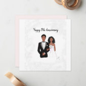 ハッパーソナライズされたピー・アニバーサリー ノートカード (正面/裏面インサイチュ)