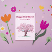 ハッパーソナライズされたプトゥブシュタットピンクツリーギフト シーズンカード