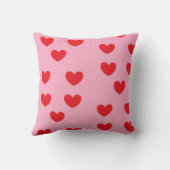 ハッパーソナライズされたプバレンタイン赤いハートピンク クッション (裏面)