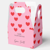 ハッパーソナライズされたプバレンタイン赤いハートピンク フェイバーボックス (オープン)