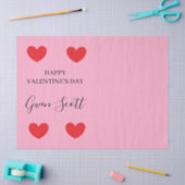 ハッパーソナライズされたプバレンタイン赤いハートピンク 薄葉紙 (クラフト)