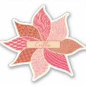 ハッパーソナライズされたプフラワー名シール シール (正面)