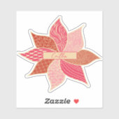 ハッパーソナライズされたプフラワー名シール シール (シート)