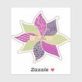 ハッパーソナライズされたプフラワー名シール シール (シート)