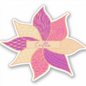 ハッパーソナライズされたプフラワー名シール シール (正面)