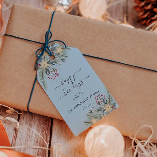 ハッパーソナライズされたプホリデーズウォーター色 ギフトタグ