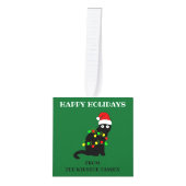 ハッパーソナライズされたプホリデーズウッド キューブオーナメント (正面)