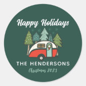 ハッパーソナライズされたプホリデーズキャンパー ラウンドシール (正面)