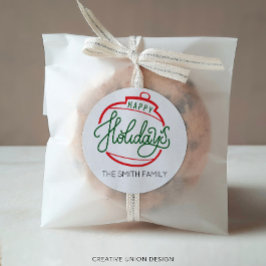 ハッパーソナライズされたプホリデーズギフトラベル名 ラウンドシール