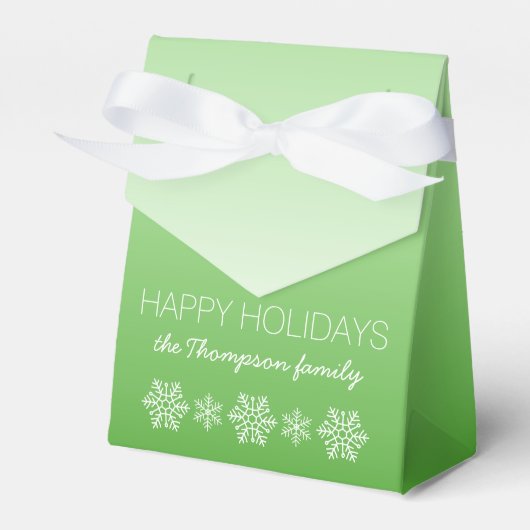 ハッパーソナライズされたプホリデーズグリーングラデーション フェイバーボックス (正面サイド)