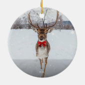 ハッパーソナライズされたプホリデーズトナカイ年 セラミックオーナメント (裏面)