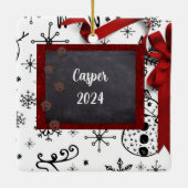 ハッパーソナライズされたプホリデーズペットをテーマにしたオーナメント セラミックオーナメント (裏面)