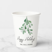 ハッパーソナライズされたプホリデーズミスタントー 紙コップ (裏面)