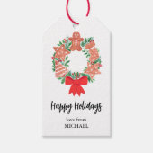 ハッパーソナライズされたプホリデーズリース ギフトタグ (正面)