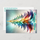 ハッパーソナライズされたプホリデー葉書。クリスマス ポストカード (正面/裏面)