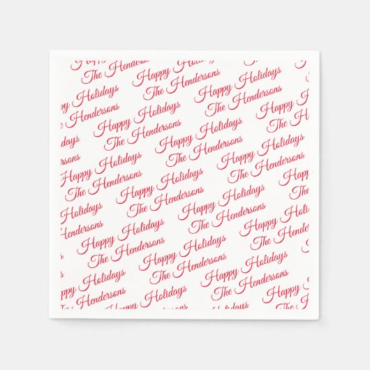 ハッパーソナライズされたプホリデー スタンダードカクテルナプキン (正面)
