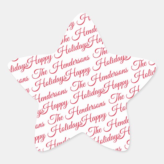 ハッパーソナライズされたプホリデー 星シール (正面)