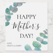 ハッパーソナライズされたプマザーズデイユーカリ ワインラベル (シングルラベル)