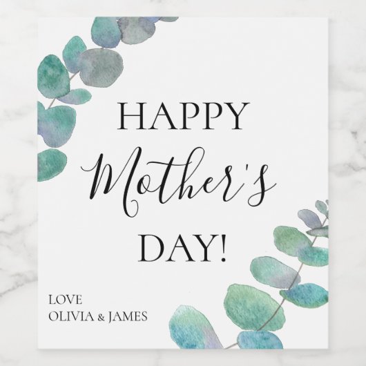 ハッパーソナライズされたプマザーズデイユーカリ ワインラベル (シングルラベル)