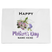 ハッパーソナライズされたプマザーズデイ抱き枕 ラージペーパーバッグ (正面)