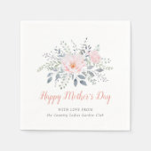 ハッパーソナライズされたプマザーズデイ赤面フローラ スタンダードカクテルナプキン (正面)