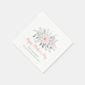 ハッパーソナライズされたプマザーズデイ赤面フローラ スタンダードカクテルナプキン (角)