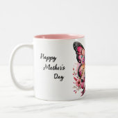 ハッパーソナライズされたプマザーズデイ・バタフライ ツートーンマグカップ (左)