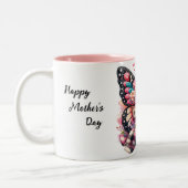 ハッパーソナライズされたプマザーズデイ・バタフライ ツートーンマグカップ (左)