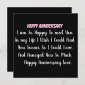 ハッパーソナライズされたプ感謝してい記念日のカード。 招待状 (正面/裏面)