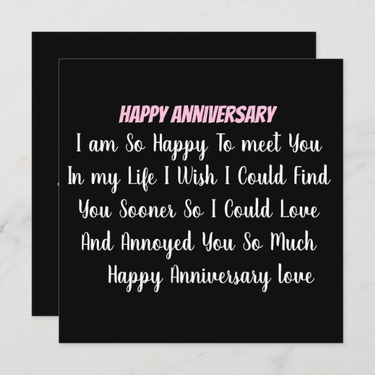 ハッパーソナライズされたプ感謝してい記念日のカード。 招待状 (正面/裏面)