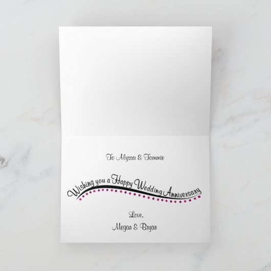 ハッパーソナライズされたプ結婚の記念日カード カード (内部)