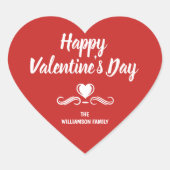ハッパーソナライズされたプ赤と白・ヴァレンティネス・デイ ハートシール (正面)
