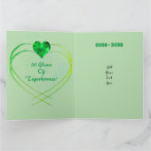 ハッパーソナライズされたプ20周年記念結婚カード カード (内部)