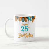 ハッパーソナライズされたプ25th誕生日コーヒーマグ コーヒーマグカップ (左)