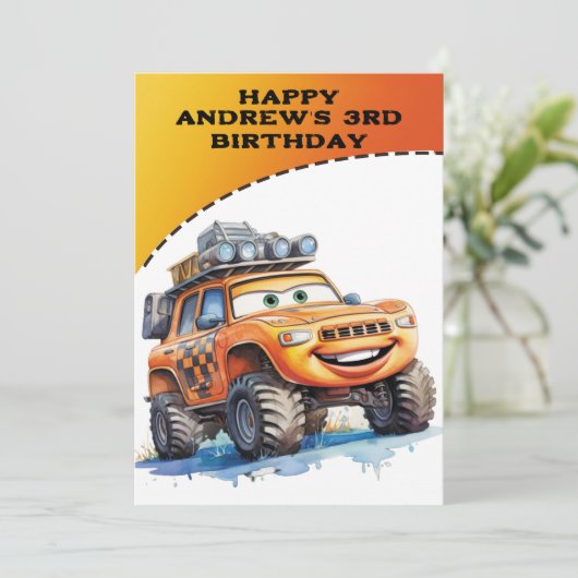 ハッパーソナライズされたプ3位の誕生日カード サンキューカード (スタンド正面)