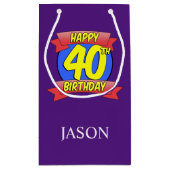 ハッパーソナライズされたプ40歳の誕生日 スモールペーパーバッグ (裏面)